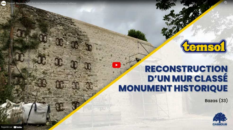 VIDÉO : Reconstruction d’un mur en pierre classé à Bazas